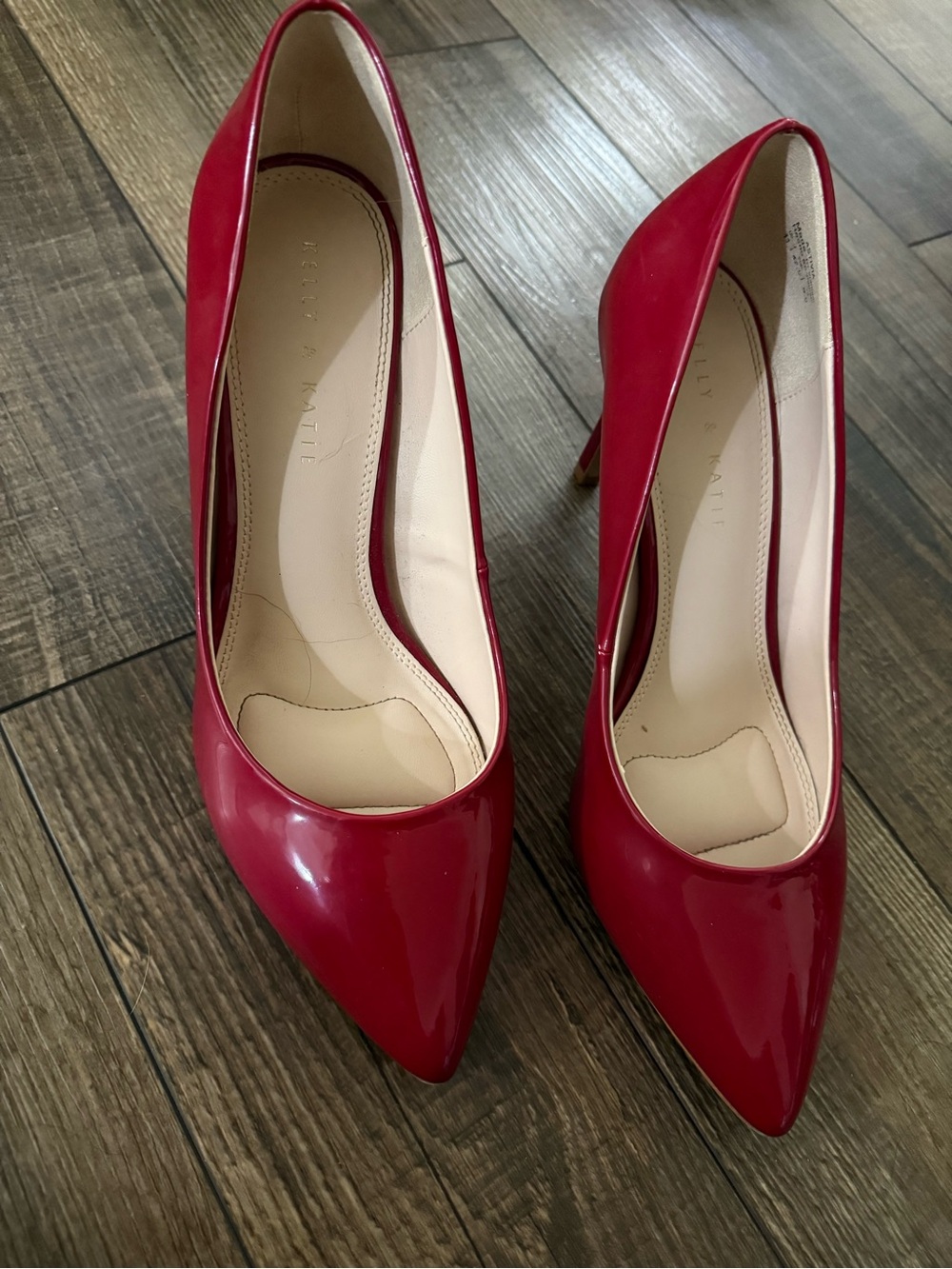 Kelly & Katie Patent Pointed-Toe Pumps in Cherry Red